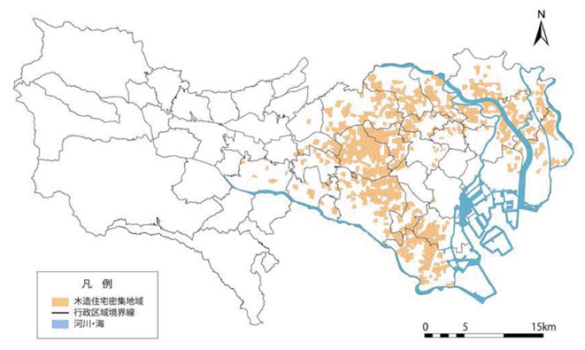 木造住宅密集地域分布図